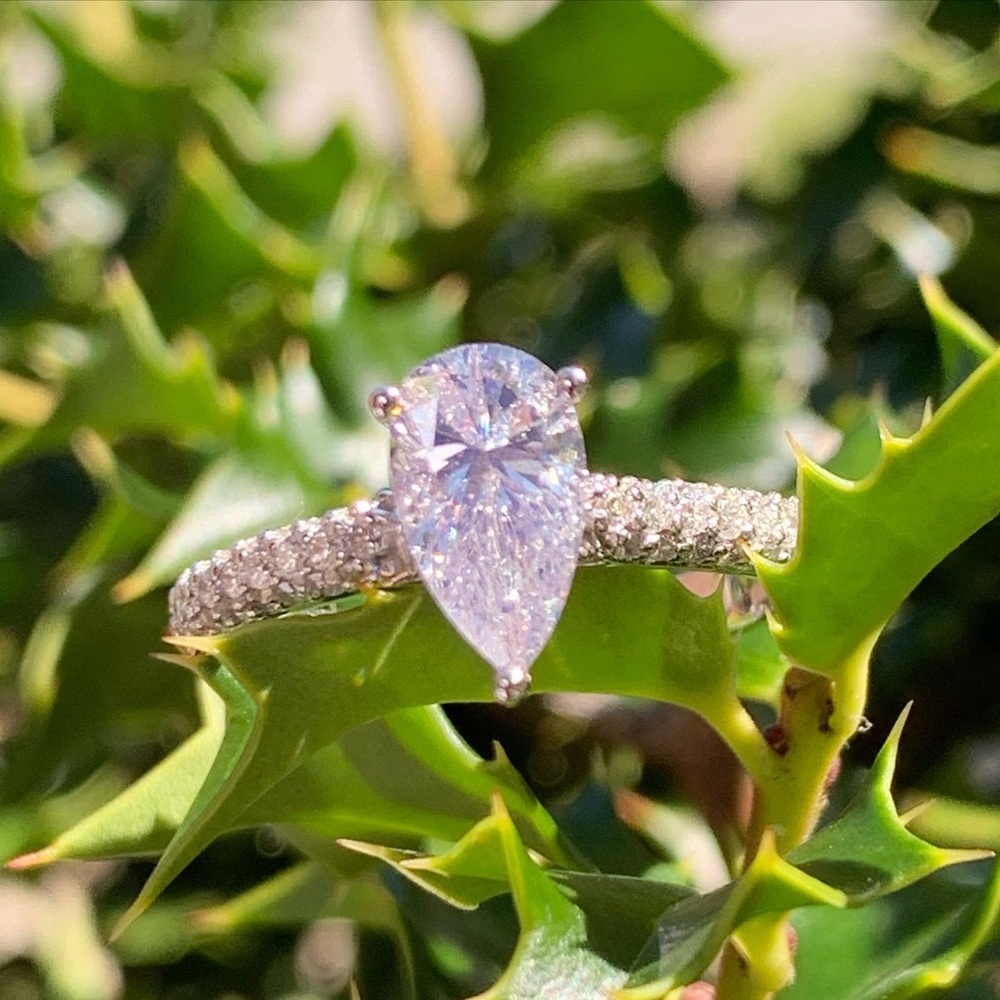 14k 1.65ct 3D Hidden Halo Pear Ring